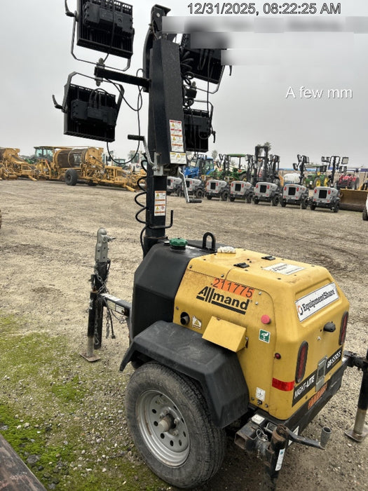 2022 Allmand NLV3GR (4) LED Light Fixture 350W, 23' Vertical Mast, 3kW Prime, Towable, Deep Sea L401, Leveling Jacks, Yanmar T4F 5.8hp