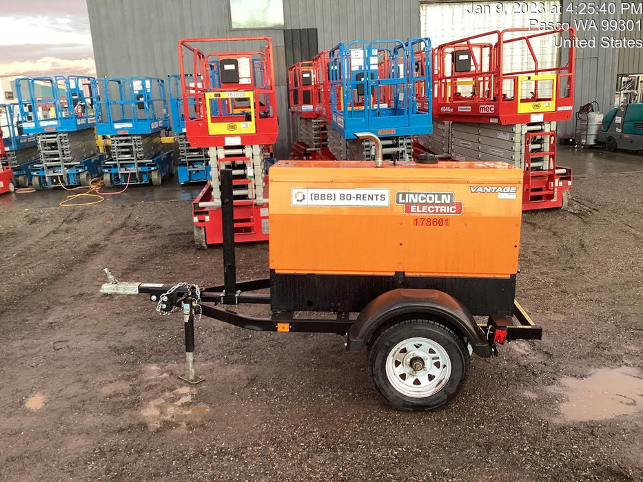 2021 Lincoln Electric Vantage 322 Vantage 322 Ready Pak 3 w/ Decals, ORANGE (includes trailer, cable rack, fender light kit) NO Telematics