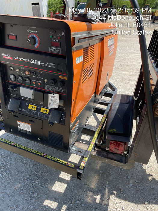 2021 Lincoln Electric Vantage 322 Vantage 322 Ready Pak 3 w/ Decals, ORANGE (includes trailer, cable rack, fender light kit) NO Telematics