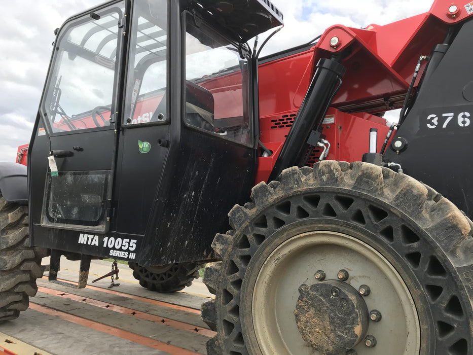 2019 Manitou MTA10055 Cab/Heat/Air, 120 HP, Solid Tires, Work Lights, Lift Hook, Auxiliary Hydraulics 66" Carriage and 60" Forks