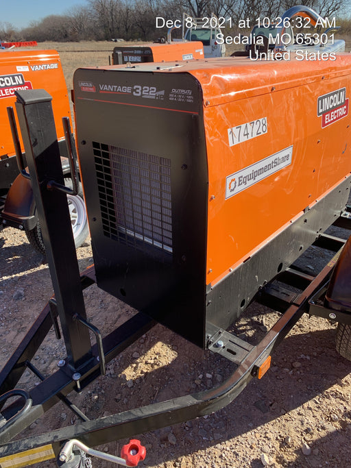 2021 Lincoln Electric Vantage 322 Vantage 322 Ready Pak 3 w/ Decals, ORANGE (includes trailer, cable rack, fender light kit) NO Telematics