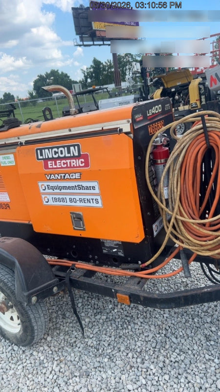 2022 Lincoln Electric LE400 Kubota V1505, Trlr, Cable Rack, Light Kit, ES Decals, T3