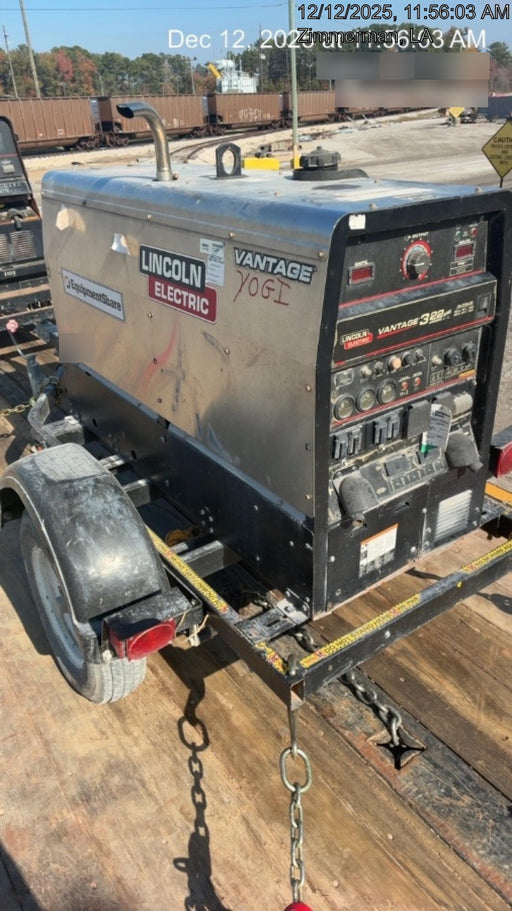 2019 Lincoln Electric Vantage 322 Welder Ready-Pak 3, Two wheel trailer, Fender and Light kit, Cable Rack