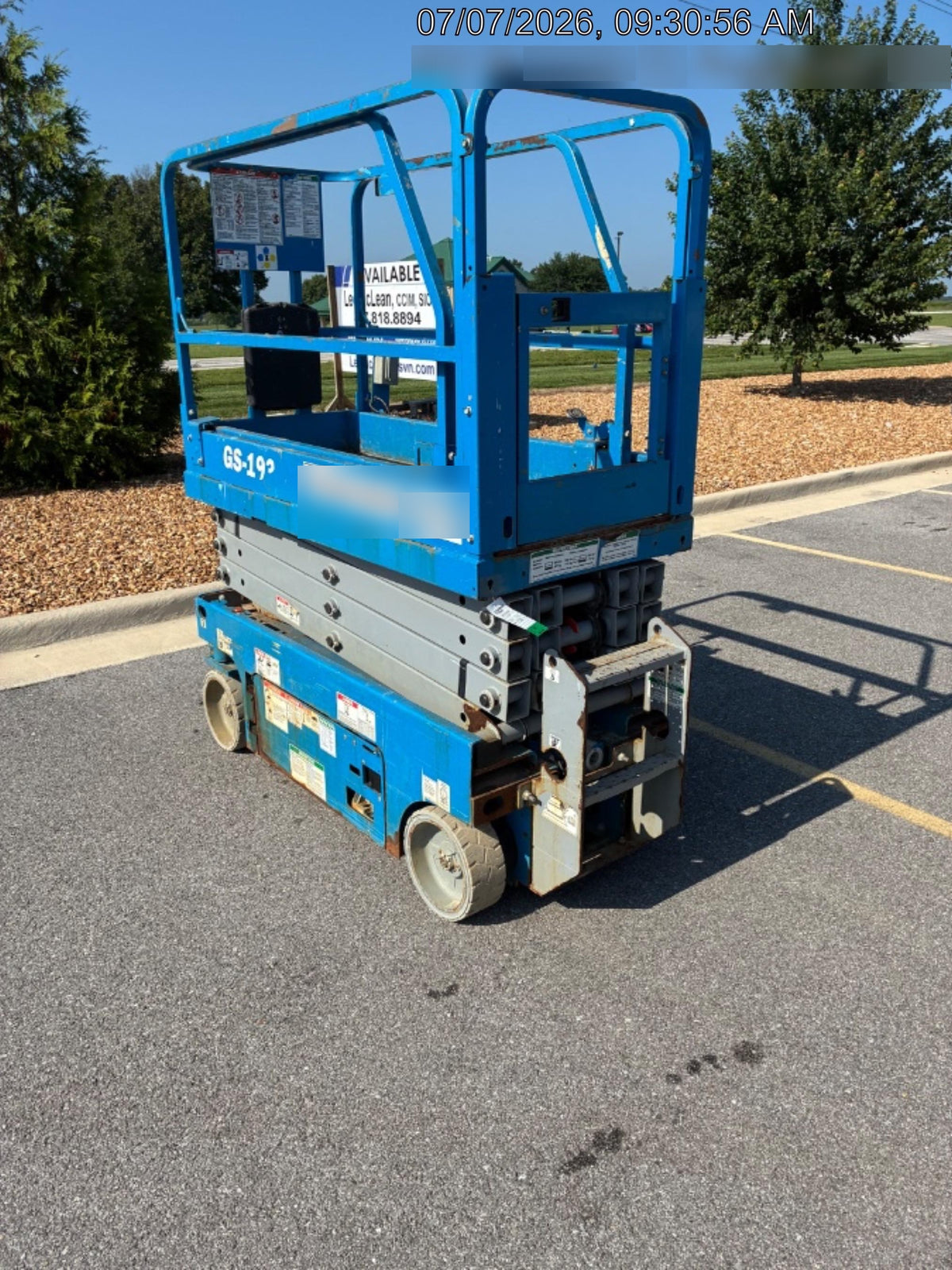 2020 Genie GS-1930 Solid Non Marking Tires, Beacon, Folding rails with half height swing gate