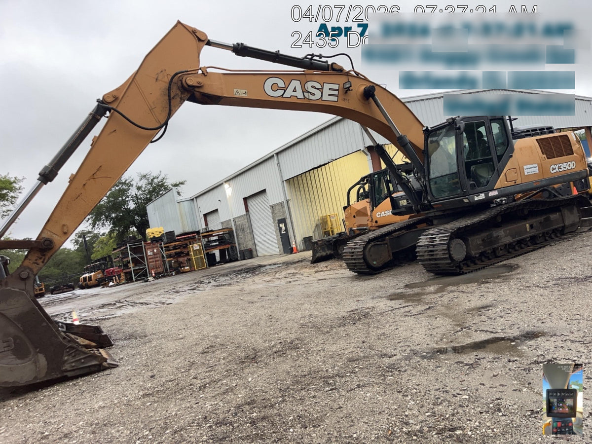2017 Case CX350D CAB A/C, 13'-3" ARM, STEEL TRACKS