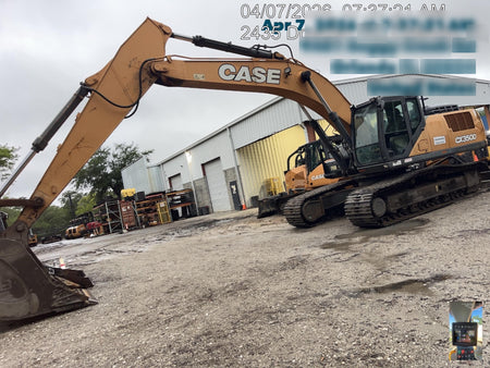 2017 Case CX350D CAB A/C, 13'-3" ARM, STEEL TRACKS