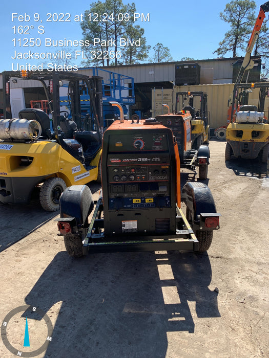 2021 Lincoln Electric Vantage 322 Vantage 322 Ready Pak 3 w/ Decals, ORANGE (includes trailer, cable rack, fender light kit) NO Telematics