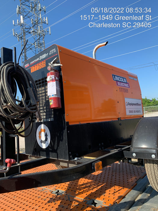 2021 Lincoln Electric Vantage 322 Vantage 322 Ready Pak 3 w/ Decals, ORANGE (includes trailer, cable rack, fender light kit) NO Telematics