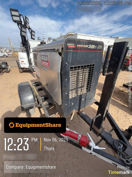2018 Lincoln Electric Vantage 322 Lincoln Vantage 322 Welder Ready Pak 3 - Vantage 322, Trailer, Fender and light kit, Cable rack