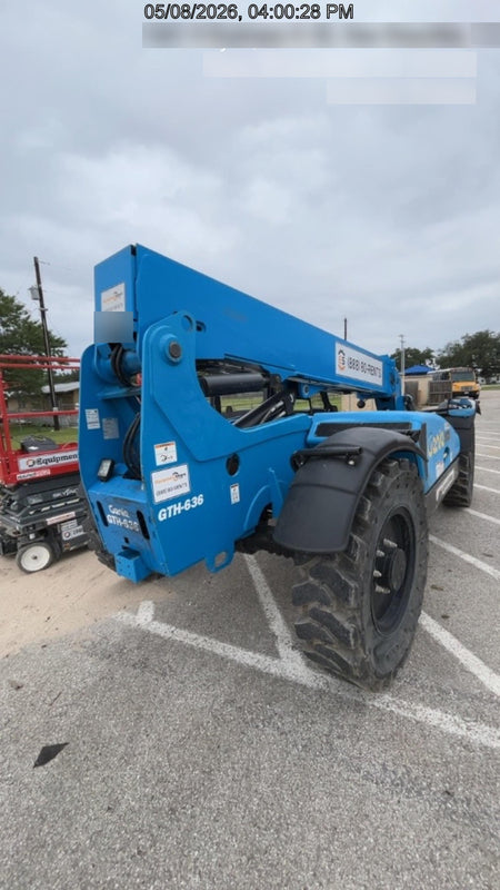 2019 Genie GTH-636 Canopy, Solid RT Tires, LED Work Lights, Beacon 60" QA Carriage, 48" Forks