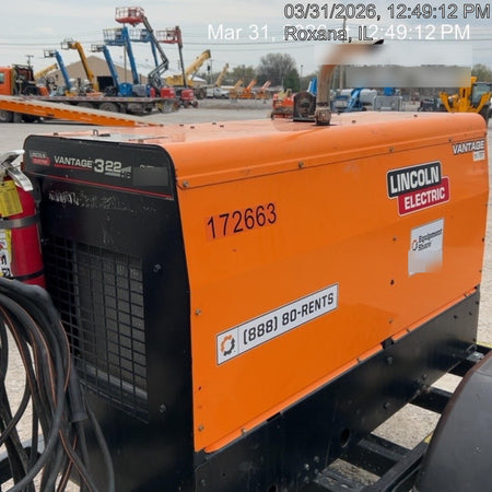 2021 Lincoln Electric Vantage 322 Vantage 322 Ready Pak 3 w/ Decals, ORANGE (includes trailer, cable rack, fender light kit) NO Telematics