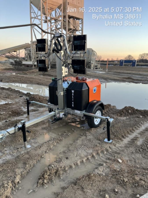 2024 Wanco WLTT-4MM4K Diesel, Mitsubishi L2E, 9.0HP @1800 rpm, Deep Sea Controller, Shore Power Plug, Auto Start, (4) 350W LED Floodlights, 4kW Generator, 60 Gal Fuel Tank, 2" Ball, T3