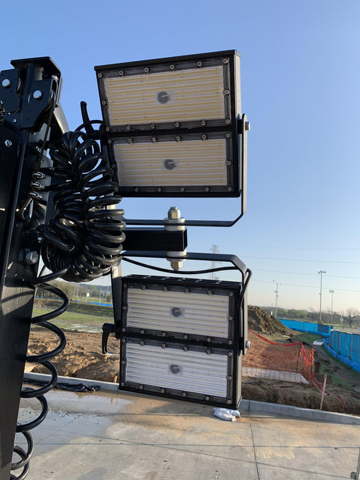 2022 Allmand NLV3GR (4) LED Light Fixture 350W, 23' Vertical Mast, 3kW Prime, Towable, Deep Sea L401, Leveling Jacks, Yanmar T4F 5.8hp