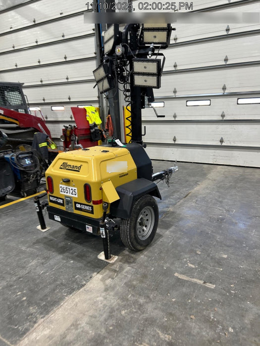 2022 Allmand NLV3GR (4) LED Light Fixture 350W, 23' Vertical Mast, 3kW Prime, Towable, ES Decals, T3