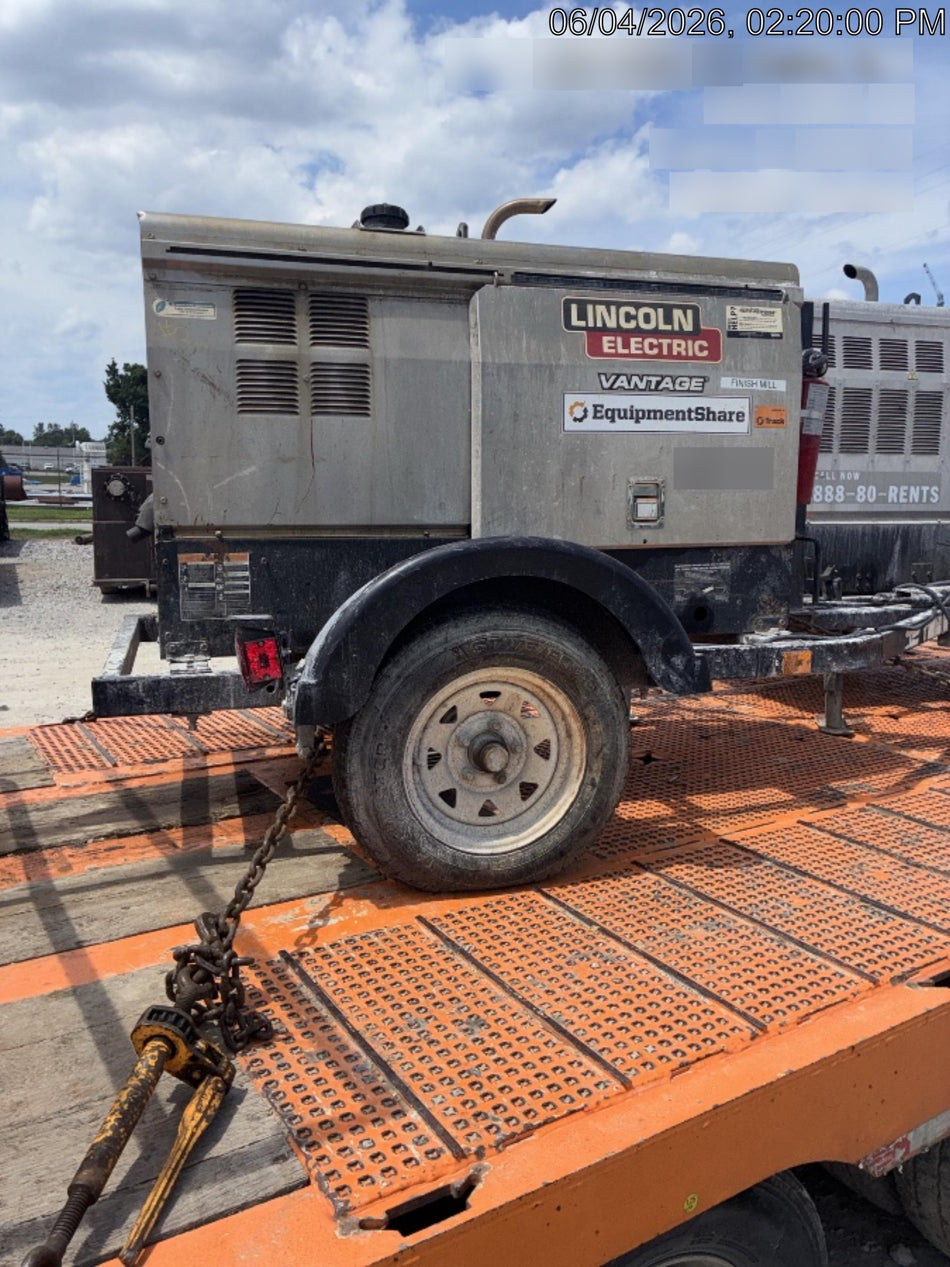 2019 Lincoln Electric Vantage 322 Ready-Pak 3, Two Wheel Trailer, Fender and Light Kit, Cable Rack