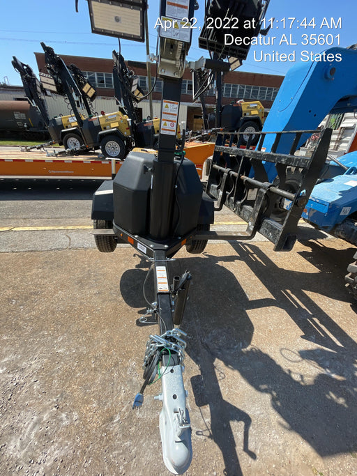 2022 Allmand NLV3GR (4) LED Light Fixture 350W, 23' Vertical Mast, 3kW Prime, Towable, Deep Sea L401, Leveling Jacks, Yanmar T4F 5.8hp