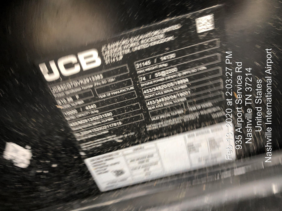 2019 JCB 510-56 Canopy, 74 HP, Solid Tires, STD Worklight, Beacon, Aux Hydraulics, Lifting Eye, Back up Alarm w/66" Carriage/60" Forks