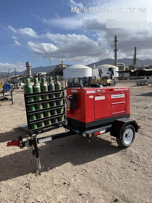 2022 Shindaiwa DGW400MDL Kubota D902 Engine, 23 HP, Dual Op Welder, Wire, Arc, Droop Stick, Tig, and CC Stick Functionality, Simulphase, 3 Phase and 1 Phase Gen Output, Single Axle NB Trlr, Slr Trckl Chrg 12V 12W, Fire Ext