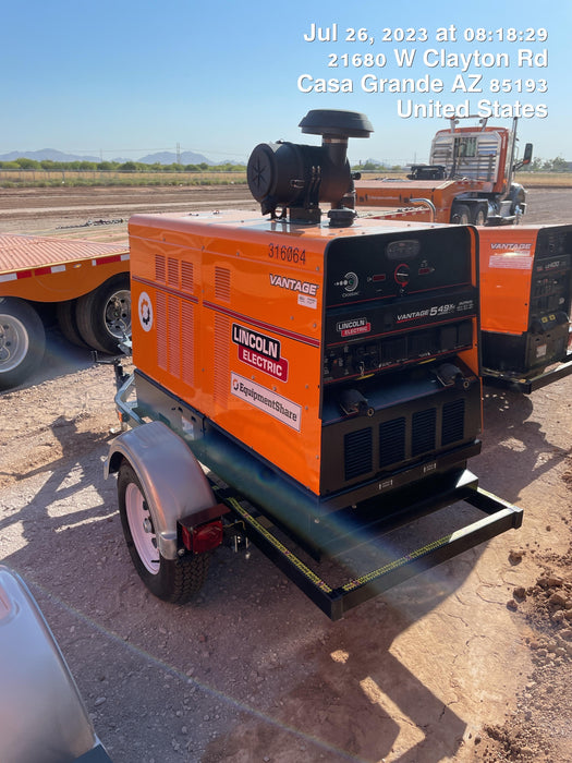 2023 Lincoln Electric Vantage 549X Crosslink Technology, Trailer Mounted, ES Decals, T3