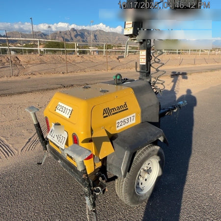 2022 Allmand NLV3GR (4) LED Light Fixture 350W, 23' Vertical Mast, 3kW Prime, Towable, Deep Sea L401, Leveling Jacks, Yanmar T4F 5.8hp