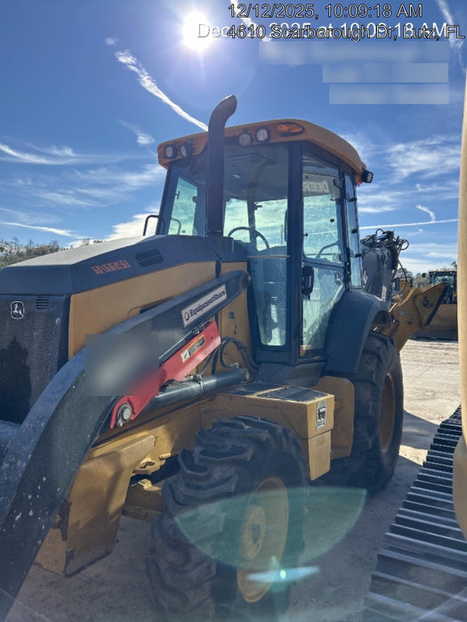 2020 John Deere 410L - Extendable Stick Cab/Heat/Air, 4WD, Extendable Stick, Pilot Controls, 2 Way Hydraulics, TAG Manual QC