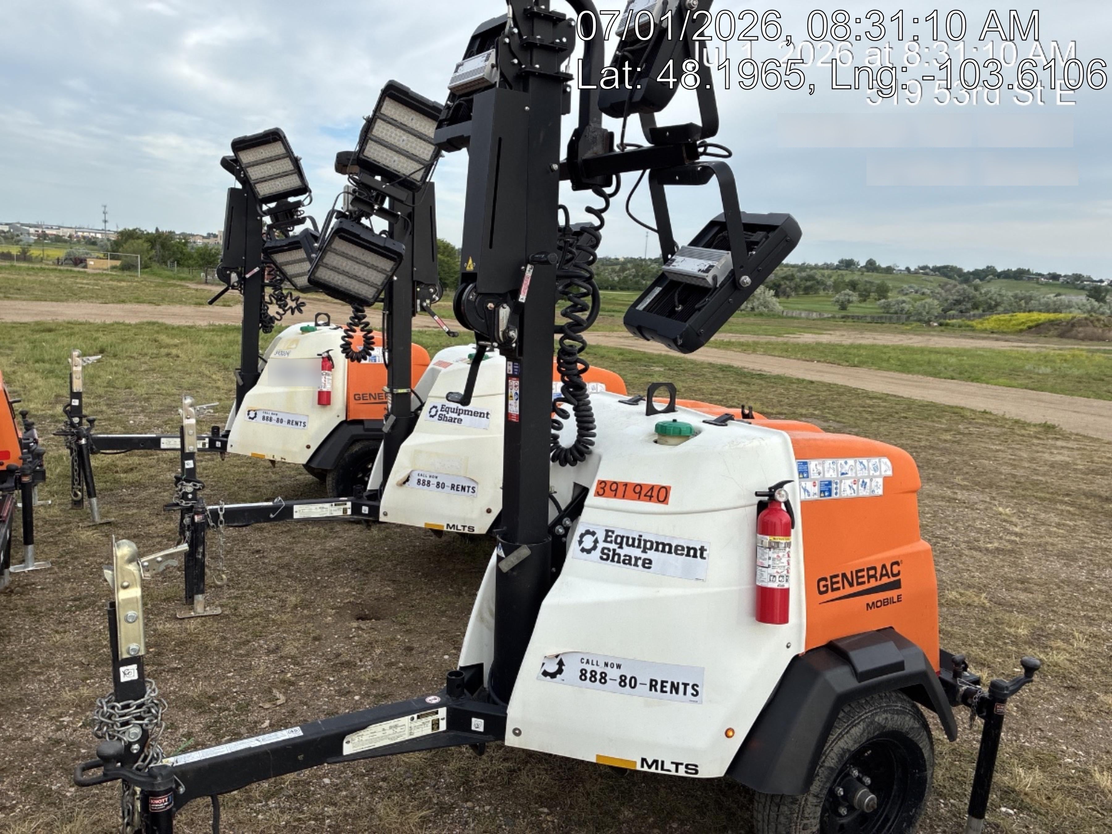2024 Generac MLT2 Diesel, Flex Switch 120V Input, Powerzone Controller, 
(4) 320W LED Lights, 4kW Generator, 39.9 Gal Fuel Tank, 2" Ball, T3