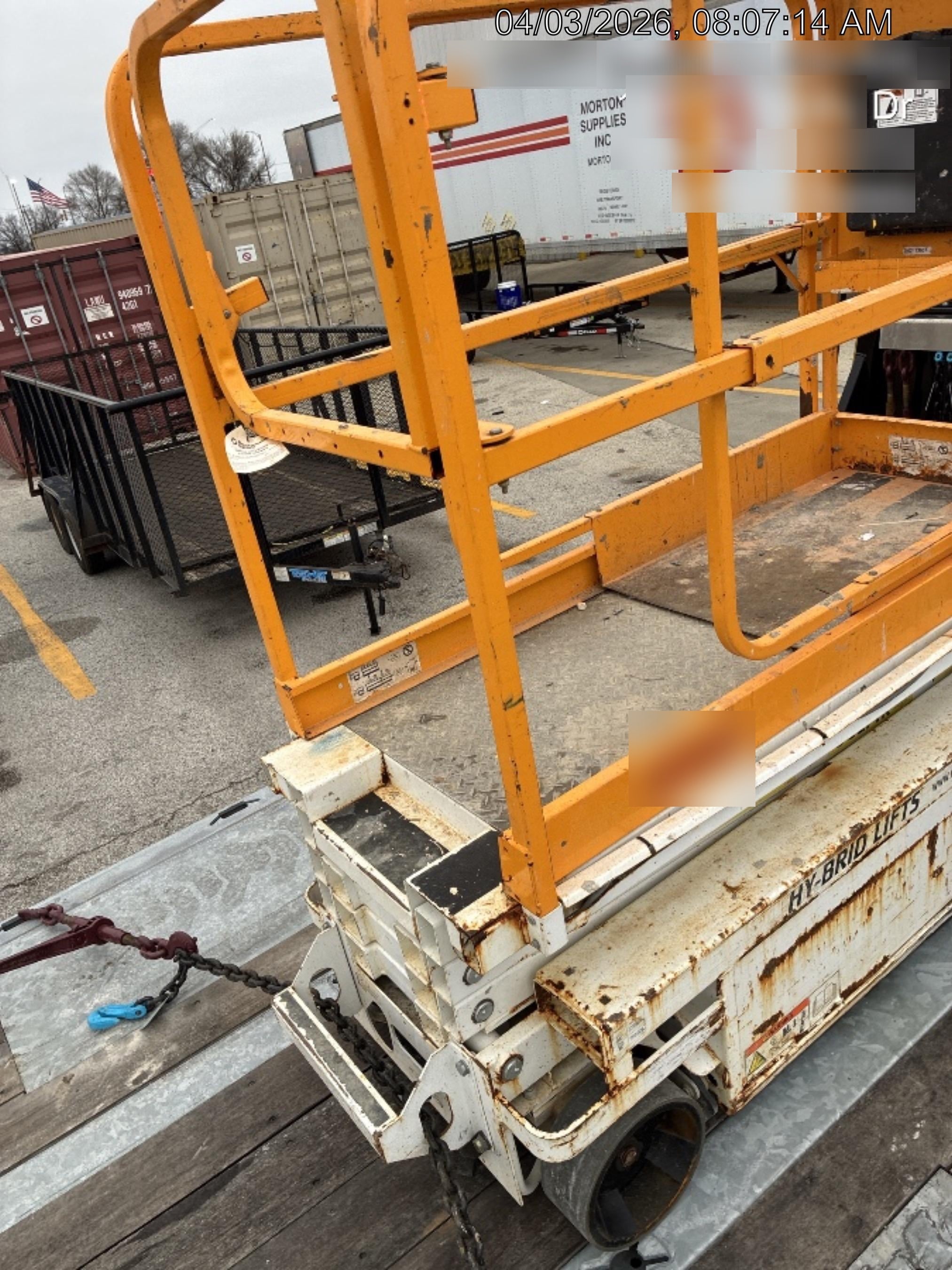 Custom Equipment HB-1430 <ul>
 <li>Hy-Brid Scissor Lift</li>
  <li>Platform capacity up to 670 lbs.</li>
  <li>Working height up to 20 ft</li>
  <li>Weighs under 1,700 lbs.</li>
  <li>Non-marking wheels </li>
</ul>