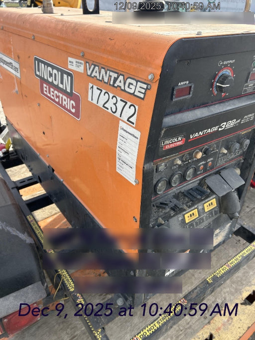 2021 Lincoln Electric Vantage 322 Vantage 322 Ready Pak 3 w/ Decals, ORANGE (includes trailer, cable rack, fender light kit) NO Telematics