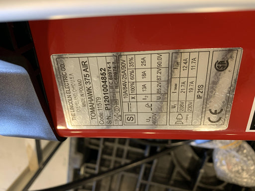 2021 LINCOLN ELECTRIC TOMAHAWK 375 AIR
