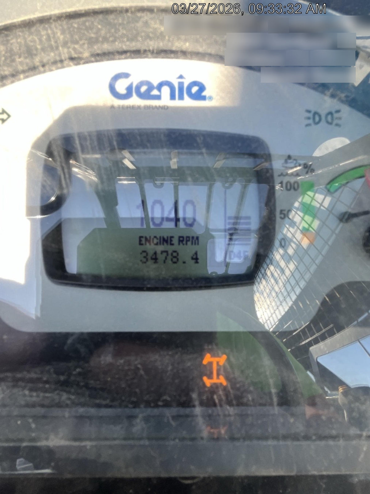 2018 Genie GTH-1056 Genie GTH-1056 w/Open ROPS, Solid Tires, Work Light/Beacon, 60" Carriage and Forks