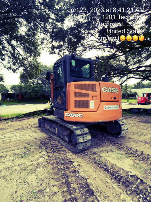 2018 Case CX80C CLOSED CAB, A/C, RUBBER TRACKS PADS, 7'-2" ARM