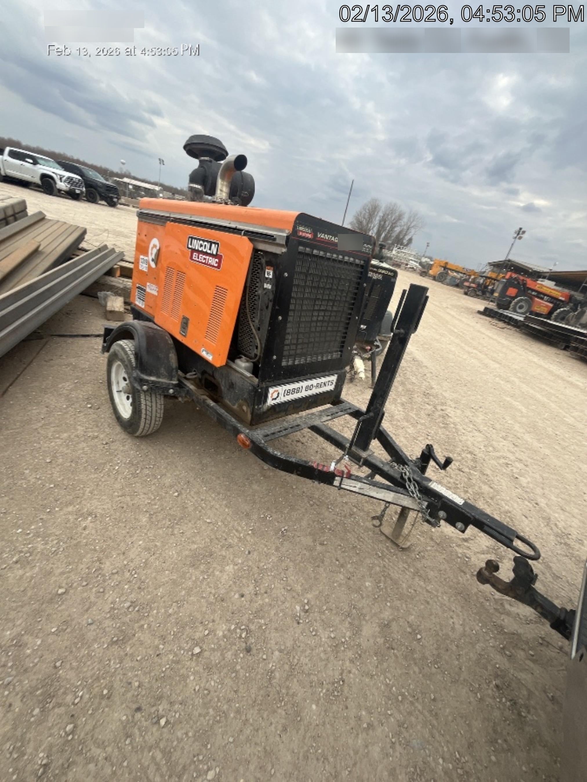 2021 Lincoln Electric Vantage 549X Ready Pak 3, ORANGE (includes trailer, cable rack, fender light kit)