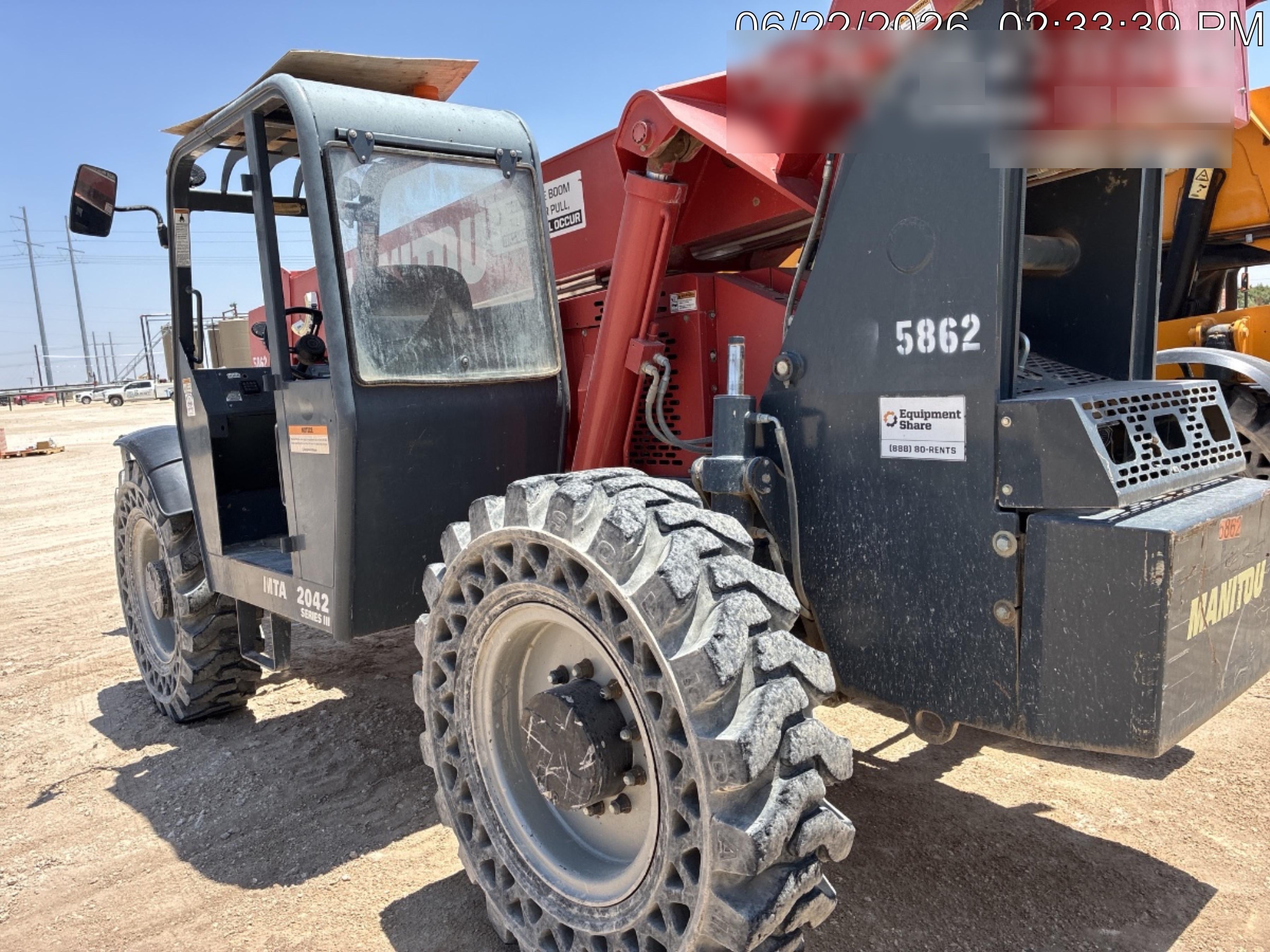 2018 Manitou 12042 Manitou MTA 12042, Solid Tires, 66" Carriage, Open ROPS, Flashing Beacon and Work Light Package