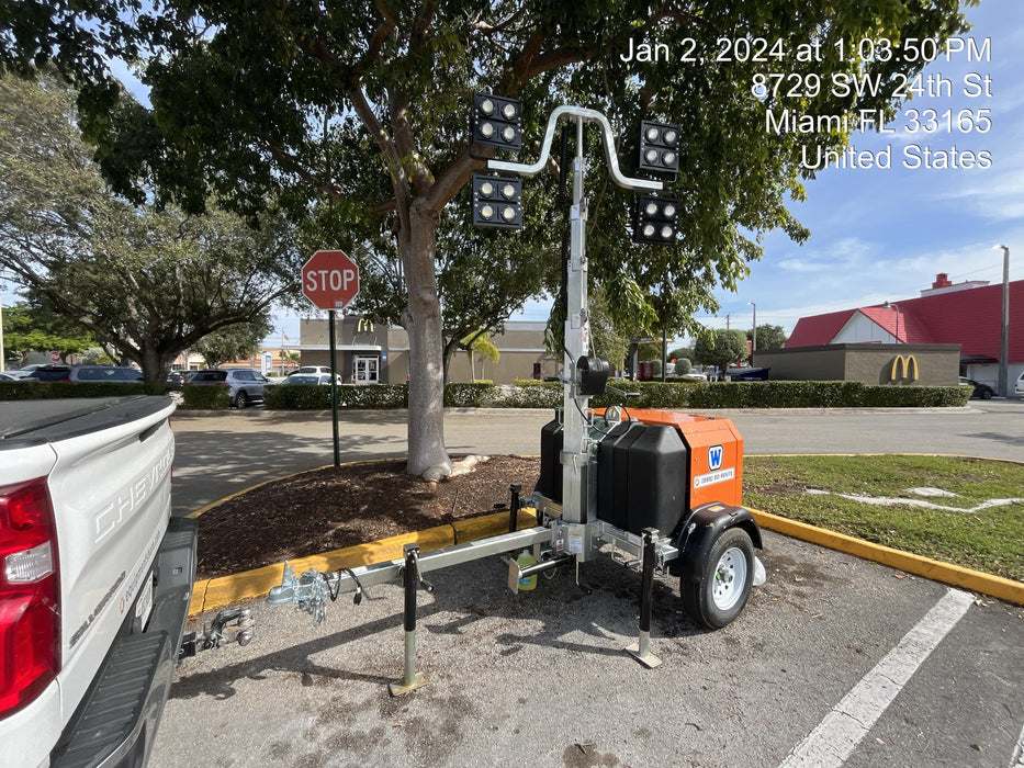 2023 Wanco WLTT-4MM4K Diesel, Deep Sea Controller, Shore Power Plug, Auto Start, (4) 350W LED Floodlights, 4kW Generator, 60 Gal Fuel Tank, 2" Ball, T3