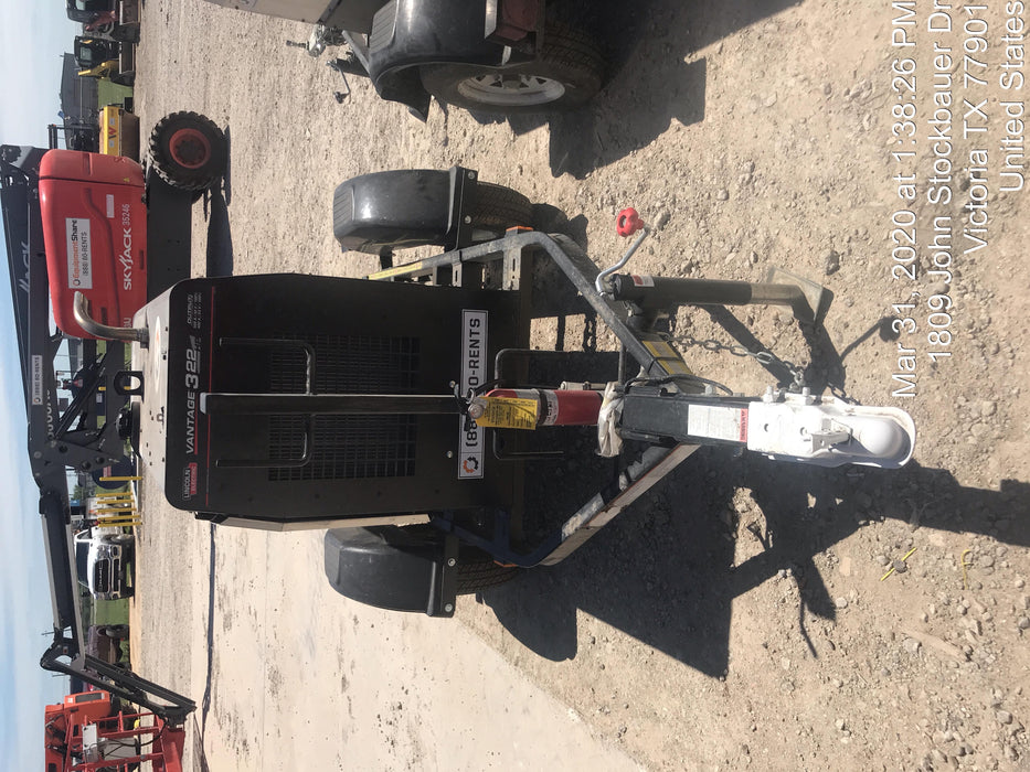 2019 Lincoln Electric Vantage 322 Ready-Pak 3, Two Wheel Trailer, Fender and Light Kit, Cable Rack