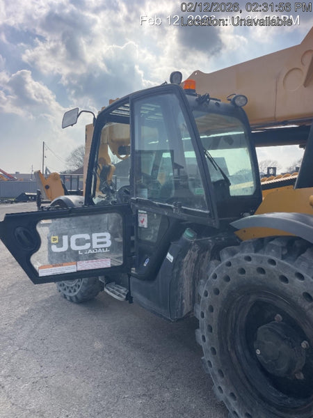 2019 JCB 510-56 74 HP w/CAB/HVAC, Beacon, Worklights, Aux Hydraulics, Solid Tires 66" Carriage/60" Forks