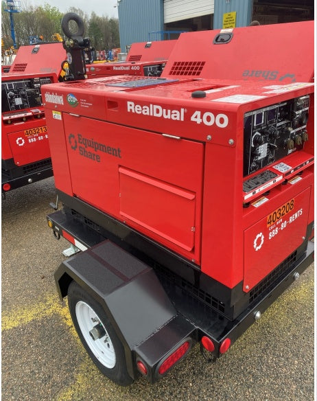 2024 Shindaiwa DGW400MDL Kubota D902 Engine, 23 HP, Dual Op Welder, Wire, Arc, Droop Stick, Tig, and CC Stick Functionality, Simulphase, 3 Phase and 1 Phase Gen Output, Single Axle NB Trlr, Slr Trckl Chrg 12V 12W, Fire Ext