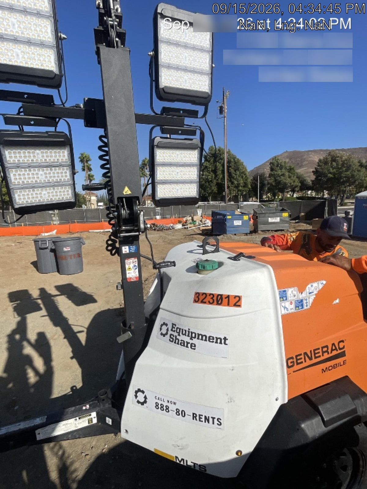 2023 Generac MLT2 Diesel, Flex Switch 120V Input, Powerzone Controller, (4) 320W LED Lights, 4kW Generator, 39.9 Gal Fuel Tank, 2" Ball, T3
