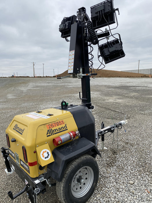 2022 Allmand NLV3GR (4) LED Light Fixture 350W, 23' Vertical Mast, 3kW Prime, Towable, ES Decals, T3