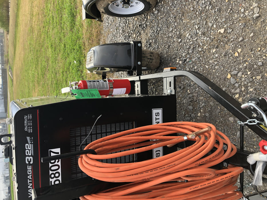 2019 Lincoln Electric Vantage 322 Welder Ready-Pak 3, Two wheel trailer, Fender and Light kit, Cable Rack