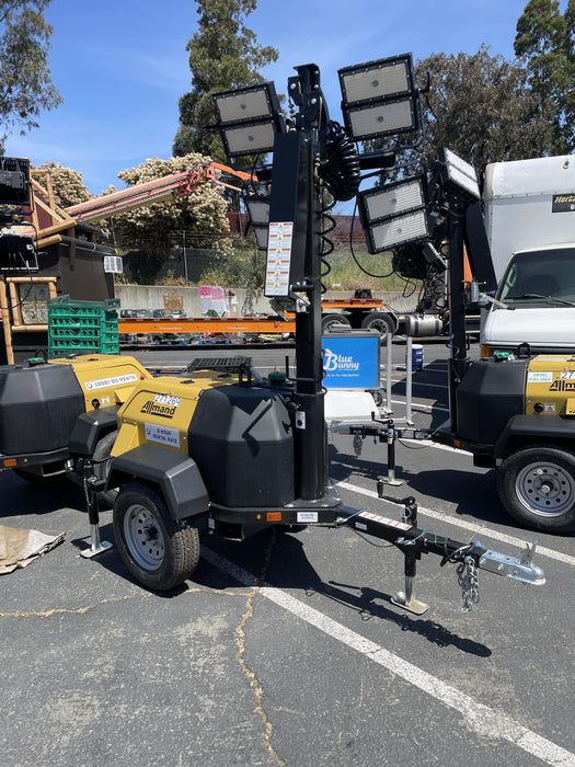 2022 Allmand NLV3GR (4) LED Light Fixture 350W, 23' Vertical Mast, 3kW Prime, Towable, ES Decals, T3