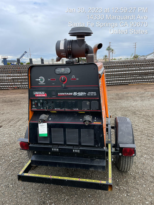 2021 Lincoln Electric Vantage 549X Ready Pak 3, ORANGE (includes trailer, cable rack, fender light kit)