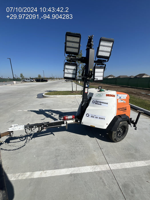 2023 Generac MLT2 Diesel, Flex Switch 120V Input, Powerzone Controller, 
(4) 320W LED Lights, 4kW Generator, 39.9 Gal Fuel Tank, 2" Ball, T3