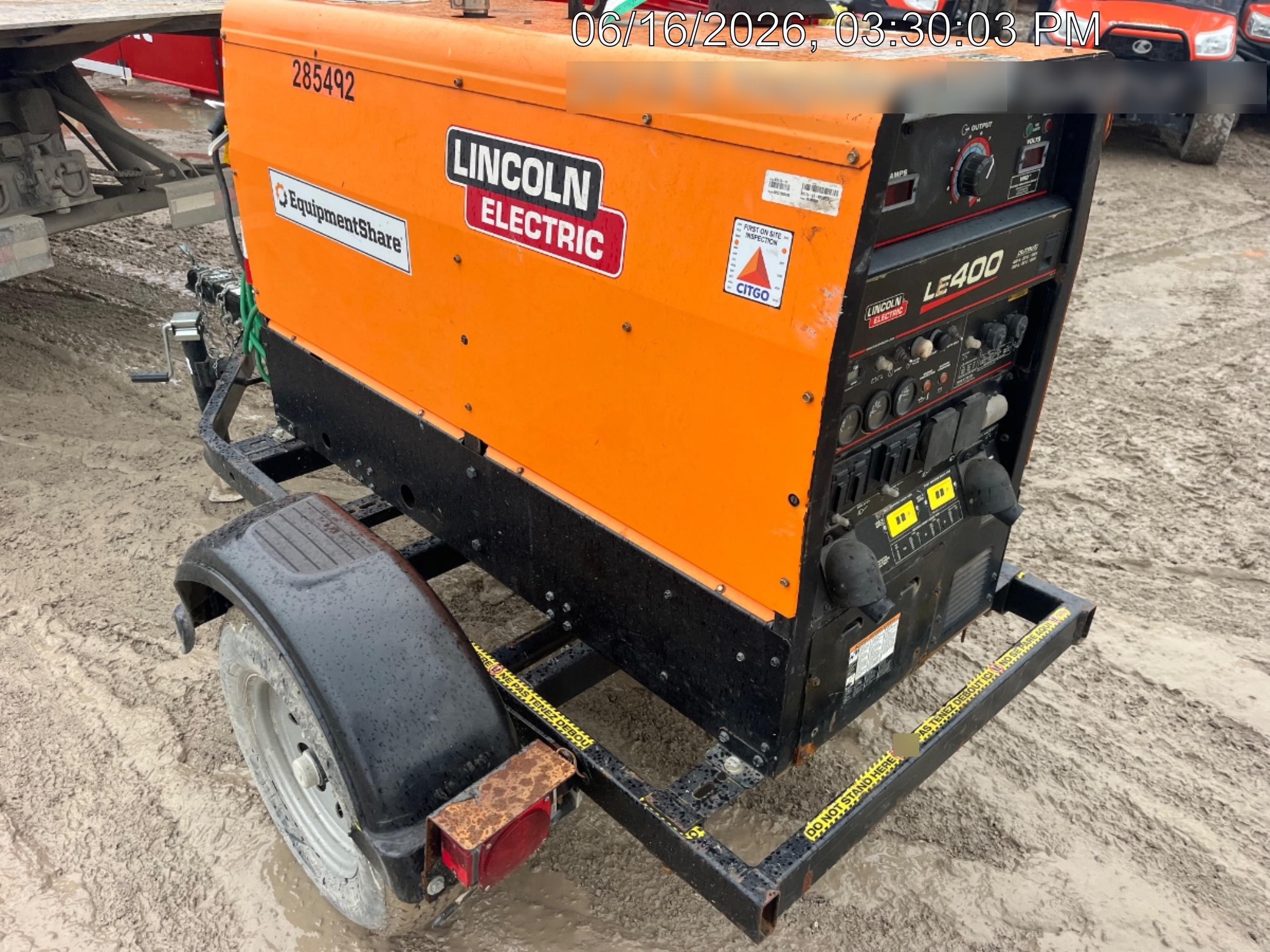 2022 Lincoln Electric LE400 Kubota V1505, Trlr, Cable Rack, Light Kit, ES Decals, T3
