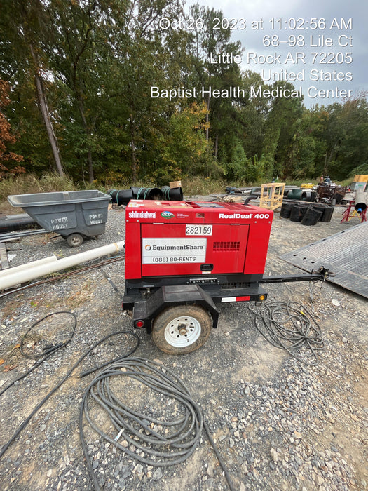 2022 Shindaiwa DGW400MDL Kubota D902 Engine, 23 HP, Dual Op Welder, Wire, Arc, Droop Stick, Tig, and CC Stick Functionality, Simulphase, 3 Phase and 1 Phase Gen Output, Single Axle NB Trlr, Slr Trckl Chrg 12V 12W, Fire Ext