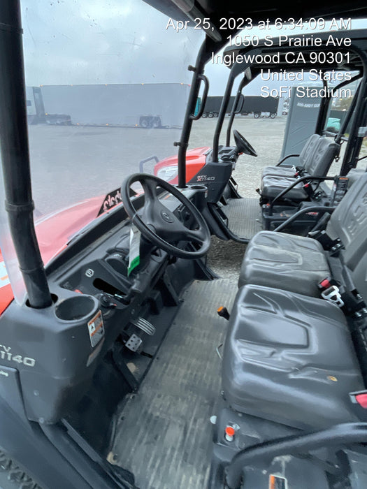 2022 Kubota RTV-X1140W-H Plastic Canopy, Windshield Acrylic Clear, LED Strobe Light, Wire Harness Kit, Back up Alarm