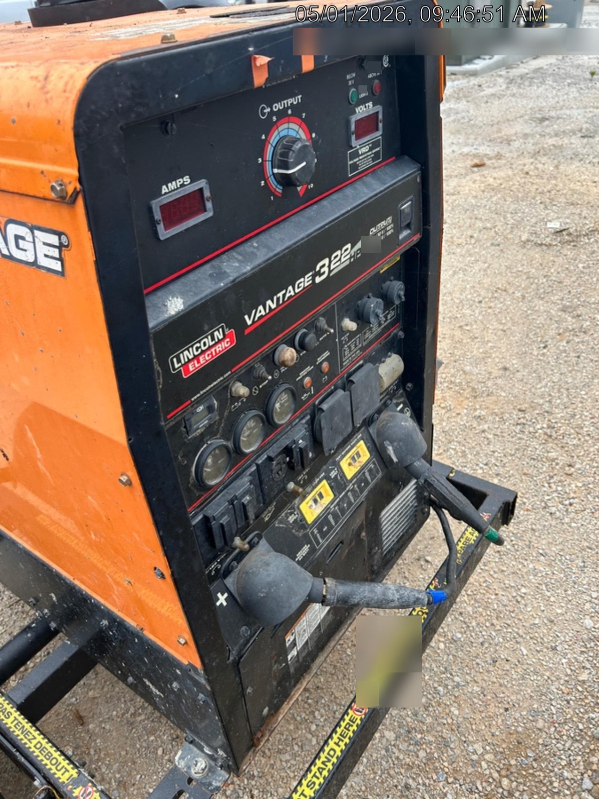 2021 Lincoln Electric Vantage 322 Vantage 322 Ready Pak 3 w/ Decals, ORANGE (includes trailer, cable rack, fender light kit) NO Telematics