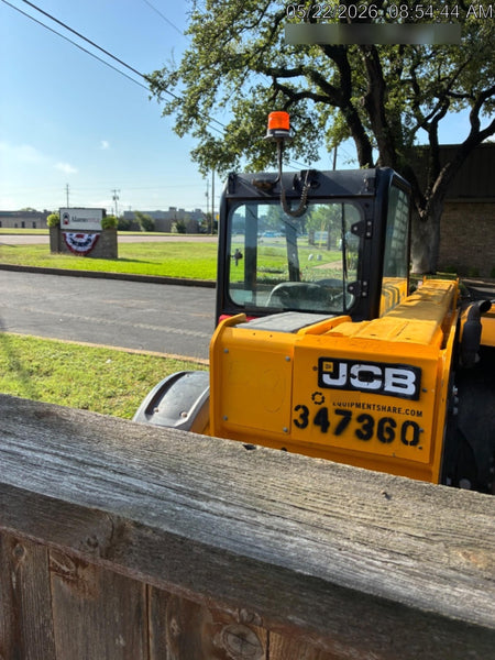 2019 JCB 510-56 Open ROPS, 74 HP, Solid Tires, Worklights, Beacon, Aux Hydraulics, Lifting Eye 66" Carriage/60" Forks