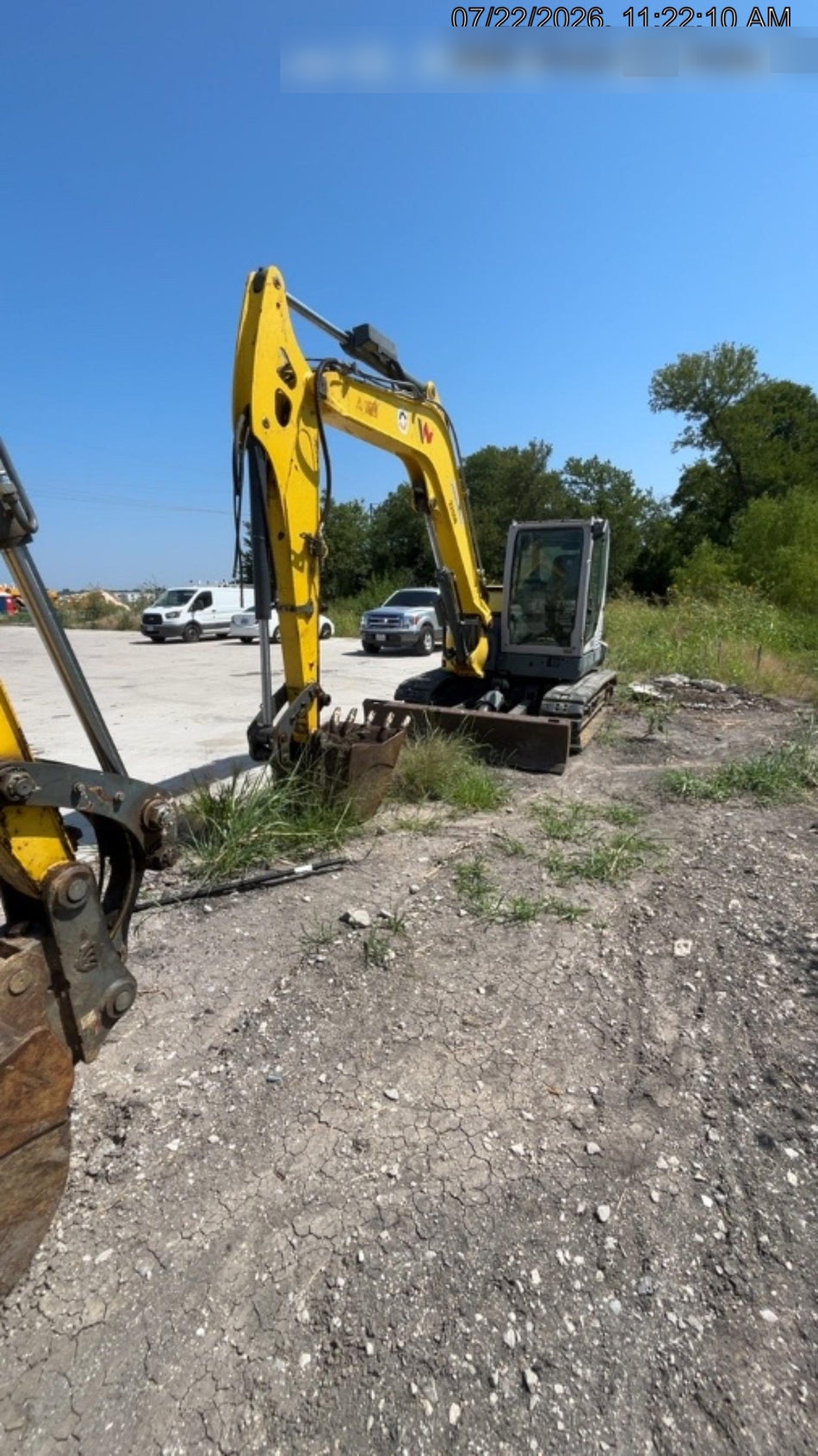 Wacker Neuson ET90 Enclosed Cab, Hybrid Tracks, Long Dipperstick, Bucket