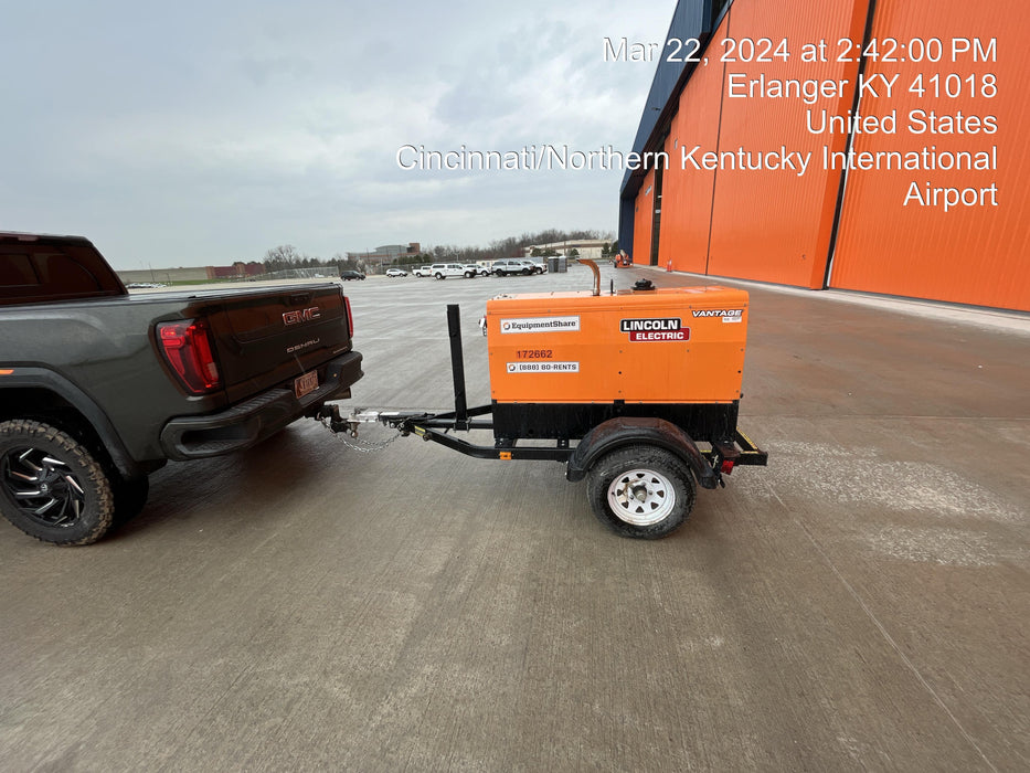 2021 Lincoln Electric Vantage 322 Vantage 322 Ready Pak 3 w/ Decals, ORANGE (includes trailer, cable rack, fender light kit) NO Telematics